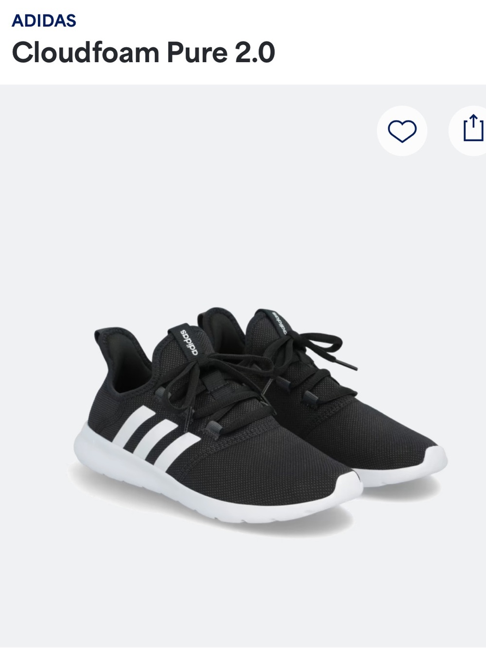 Adidas cloud foam 2.0 Black and White shoes